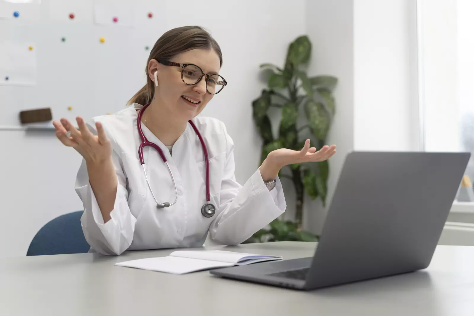 Doctor Teleconsulting Patient Laptop