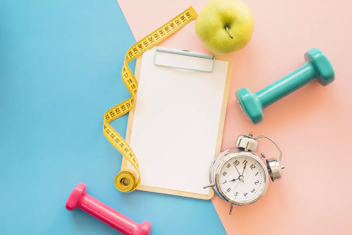 Weight Loss With Clipboard Clock